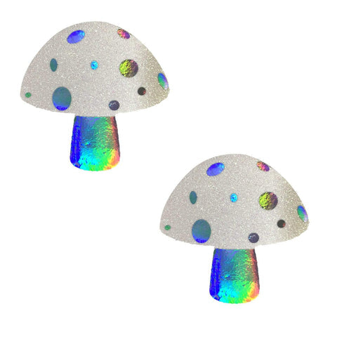 Alice Down The Rabbit Hole White Holo Shroom - Pasties - Neva Nude
