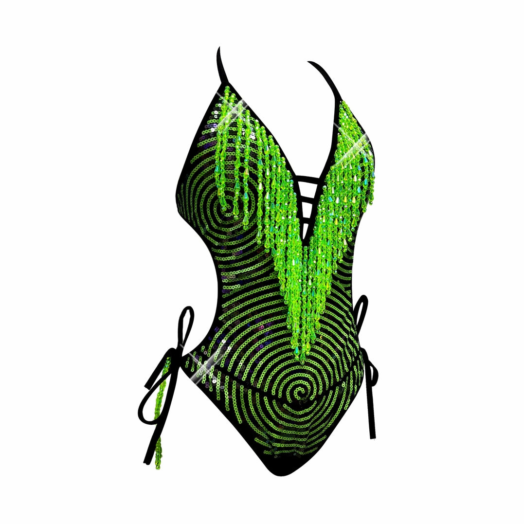 Neon Green UV Reactive Matrixx Reloaded Bodysuit
