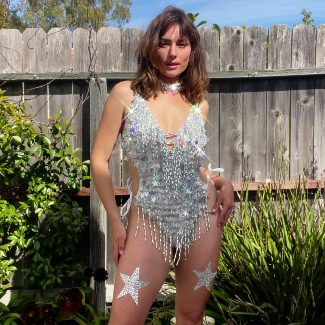Wildest Dreams Swifty Sparkling White One Piece Bodysuit
