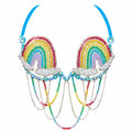 Rainbow Happy Meal Rhinestone Carnival Bra