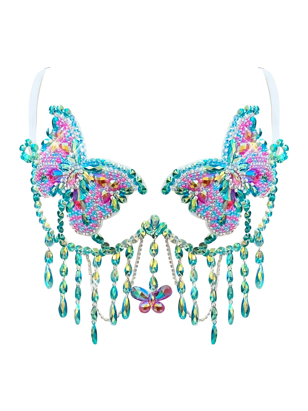 Beautiful Butterfly Crystal Jewel Carnival Bra