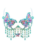 Beautiful Butterfly Crystal Jewel Carnival Bra