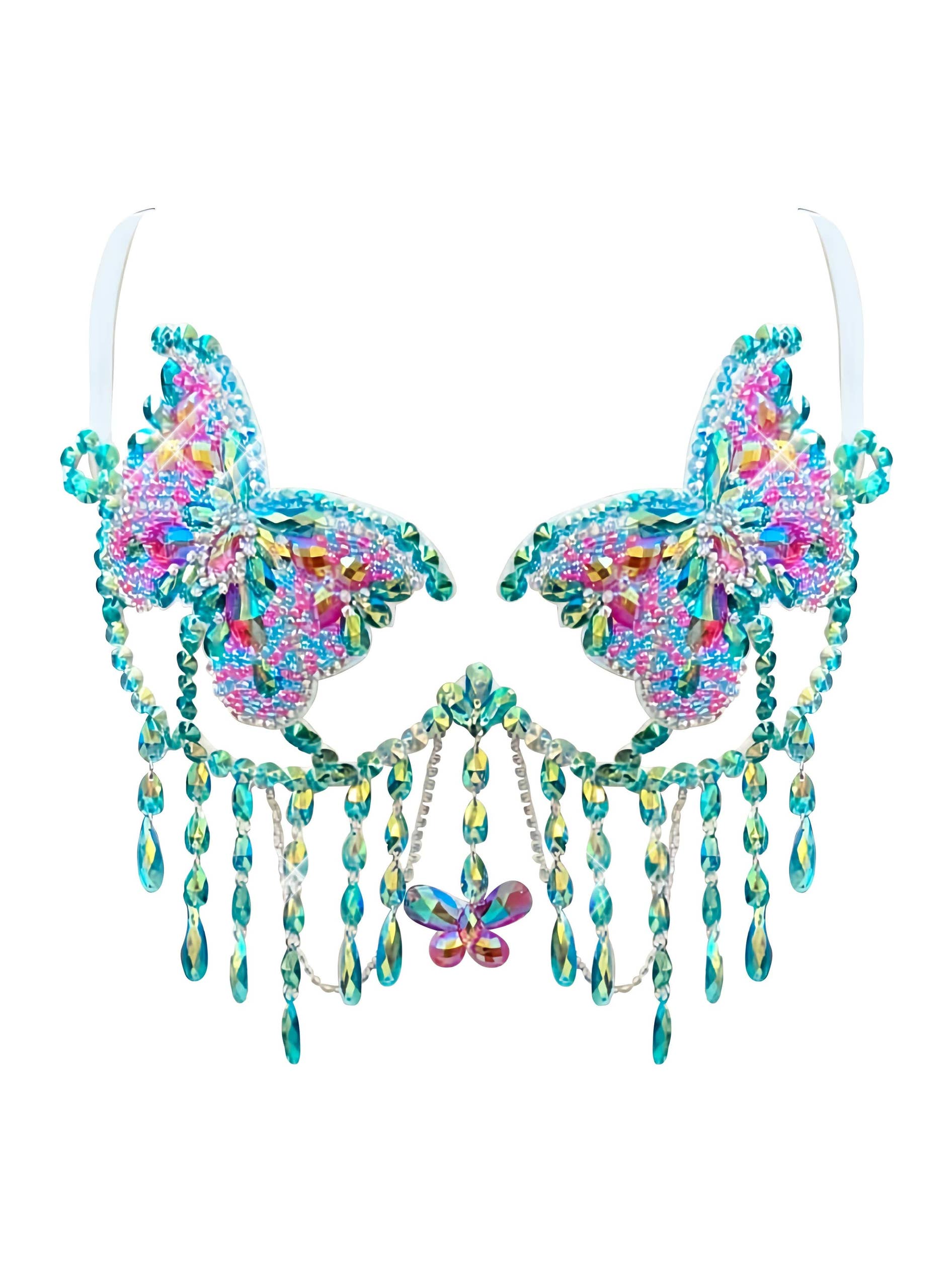 Beautiful Butterfly Crystal Jewel Carnival Bra