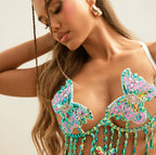 Beautiful Butterfly Crystal Jewel Carnival Bra