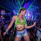 UFO Neon Green Light Up UV Carnival Bra
