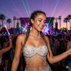 Aurora Clear Beaded Backless Carnival Top