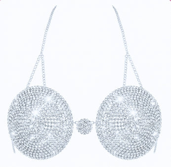Crystal Ball Rhinestone Embellished Carnival Bra