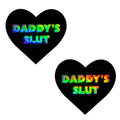 Daddy's Slut Dom I Heart U Holographic Nipple Cover Pasties