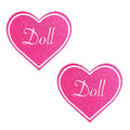 Doll Blacklight Pink Glitter Heart Nipple Cover Pasties Limited Edition