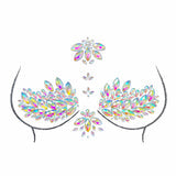 Eve Clear Iridescent Crystal Jewel Nipple Sticker Crop Top