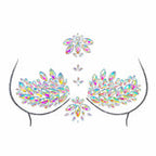 Eve Clear Iridescent Crystal Jewel Nipple Sticker Crop Top