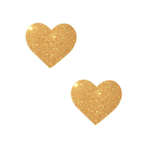 Gold Fairy Dust Glitter I Heart U Small Body Stickers 6PK