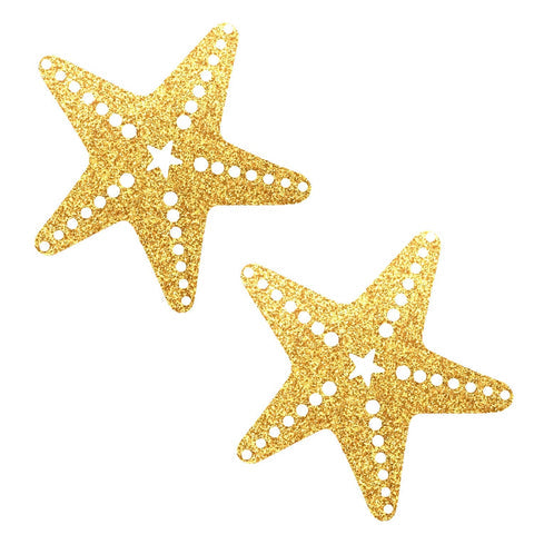 Gold Fairy Dust Glitter Sexy Starfish Nipple Cover Pasties