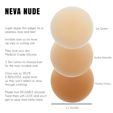 Ice Queen Nude Skin Invisible Reusable Silicone Nipple Cover Pasties