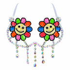 Daisy Delights Smiley Blacklight Crystal Carnival Bra