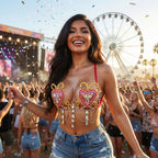 Red Heart Crystal Carnival Bra