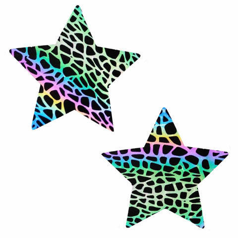 L. FRANKenstein Rainbow Reflective Bright AF Starry Nights Nipple Cover Pasties