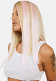 Marshmallow Blossom Pink Glow in the Dark Hair Extension Clips 3 Pk