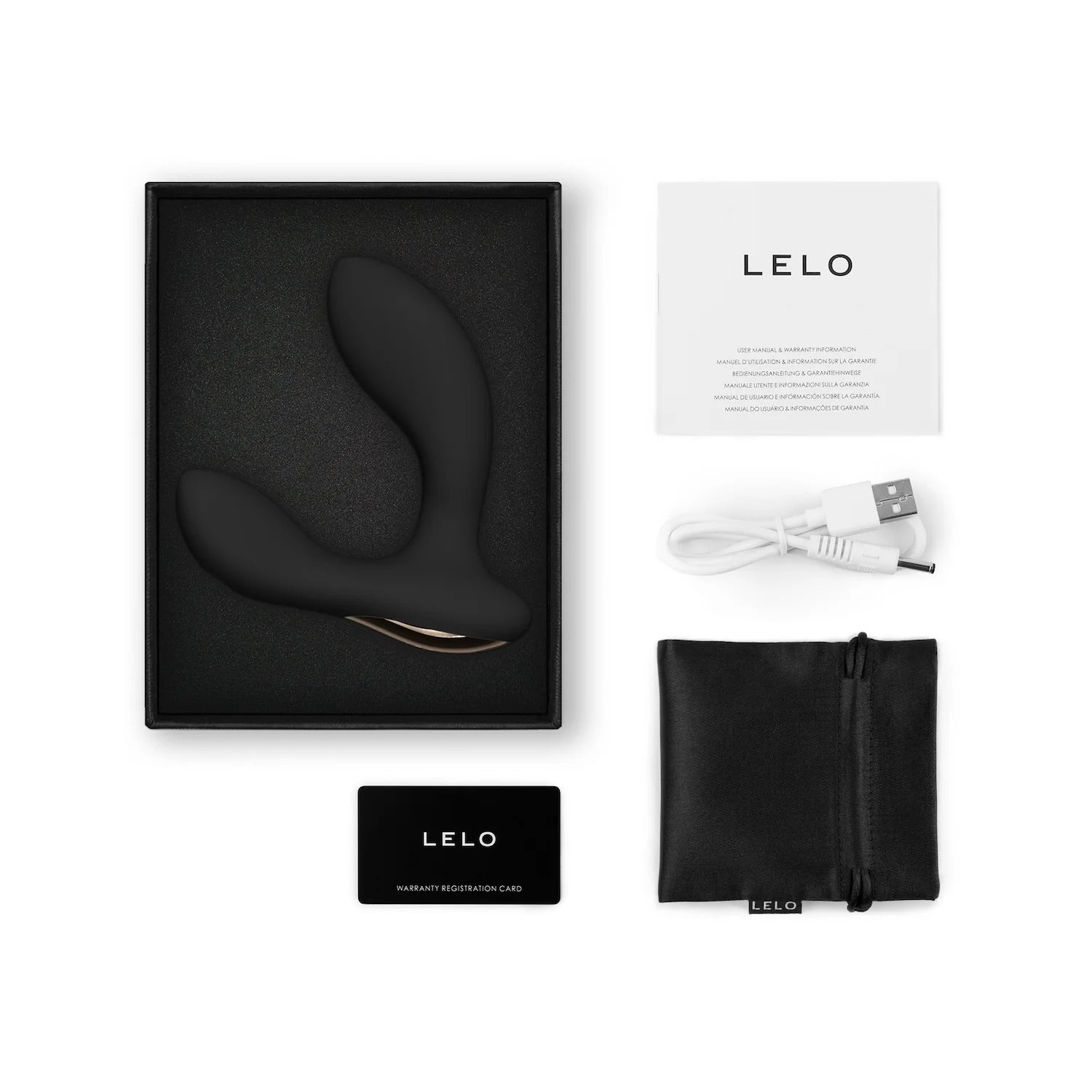Black HUGO 2 Prostate Massager with Remote